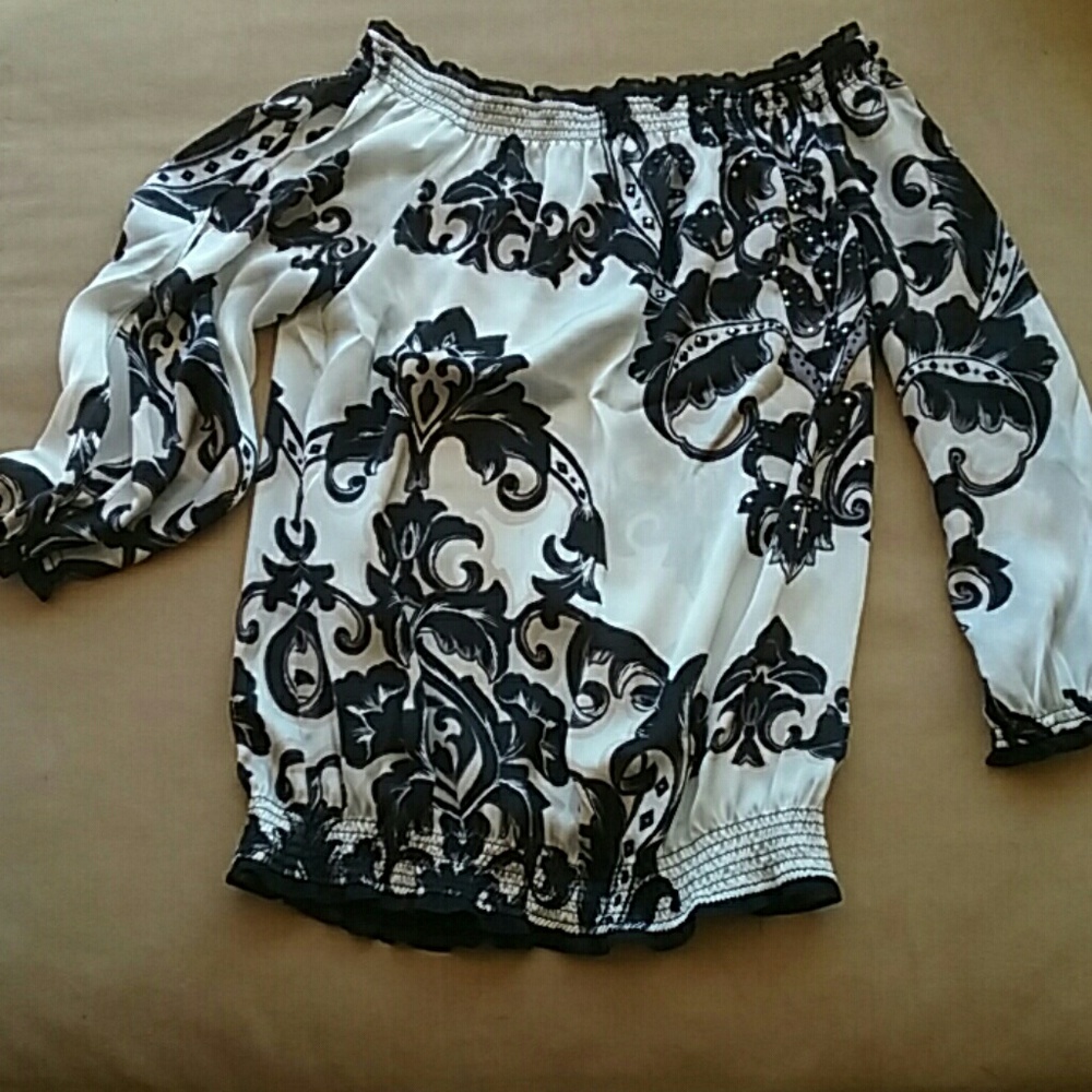 White and black blouse